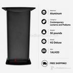 Deluxe Aluminum Lectern — Contemporary (PS-H2) Aluminum Lectern 1ALH2D No Logo No Goose-Neck Microphone Holder No Protective Cover - thePodiumsStore