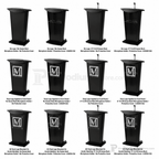 Deluxe Aluminum Lectern — Contemporary (PS-VH1) Aluminum Lectern 1ALVH1D No Logo No Goose-Neck Microphone Holder No Protective Cover - thePodiumsStore