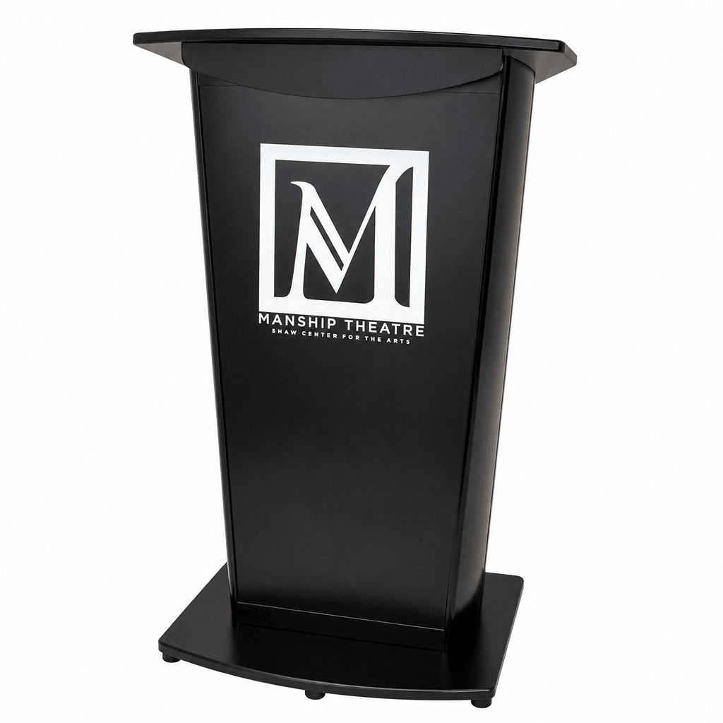 Deluxe Aluminum Lectern — Contemporary (PS-VH1) Aluminum Lectern 1ALVH1D No Logo No Goose-Neck Microphone Holder No Protective Cover - thePodiumsStore