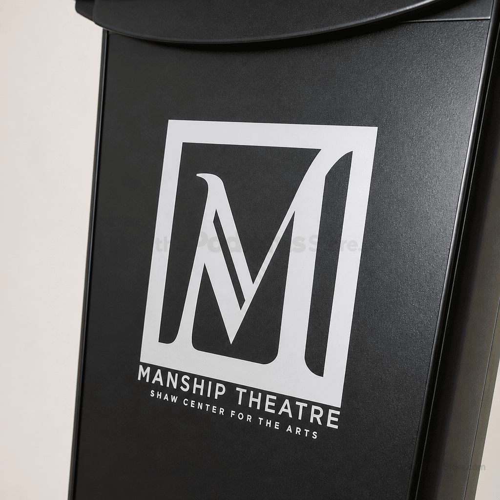 Deluxe Aluminum Lectern — Contemporary (PS-VH1) Aluminum Lectern 1ALVH1D No Logo No Goose-Neck Microphone Holder No Protective Cover - thePodiumsStore