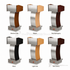 Deluxe Wood & Metal Lectern (PS-5891) Non-Sound Lectern 5891 Medium Oak - thePodiumsStore