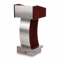 Deluxe Wood & Metal Lectern (PS-5891) Non-Sound Lectern 5891 Medium Oak - thePodiumsStore
