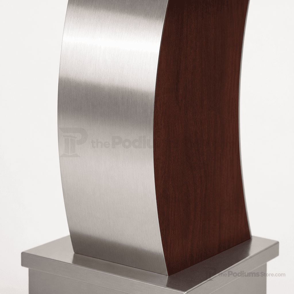 Deluxe Wood & Metal Lectern (PS-5891) Non-Sound Lectern 5891 Medium Oak - thePodiumsStore