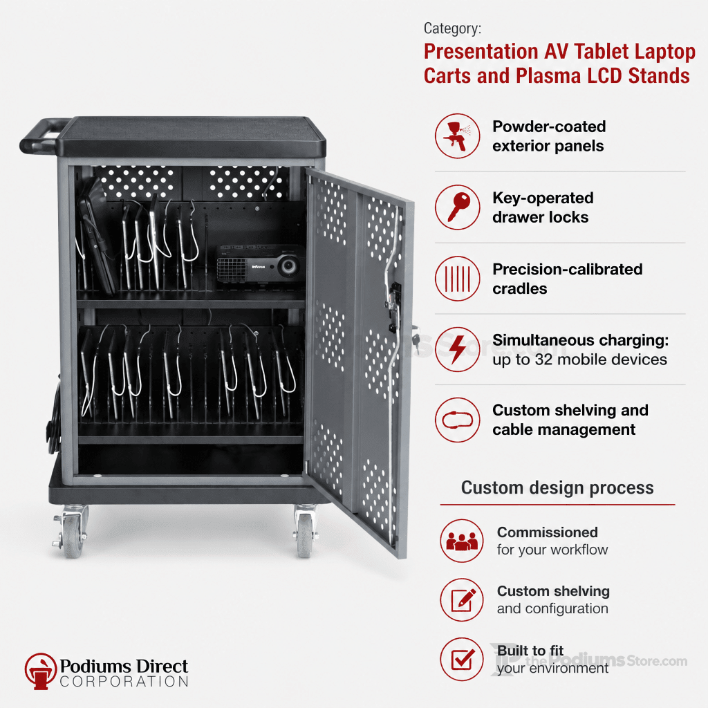 Duet Charging AV Cart (PS-DCC) AV Cart DCC No Timer - thePodiumsStore
