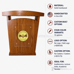 Eagle Solid Hardwood Lectern Hardwood Lectern PDEAG-27 Light Oak 35 No Logo No Casters - thePodiumsStore