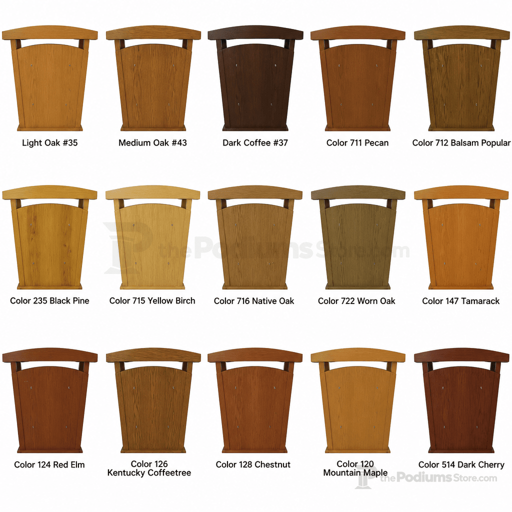 Eagle Solid Hardwood Lectern Hardwood Lectern PDEAG-27 Light Oak 35 No Logo No Casters - thePodiumsStore
