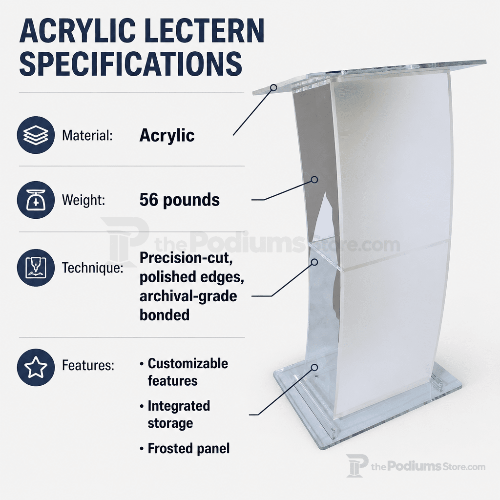 Eclipse Acrylic Lectern Acrylic Lectern NSKLPRT - thePodiumsStore