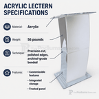 Eclipse Acrylic Lectern Acrylic Lectern NSKLPRT - thePodiumsStore