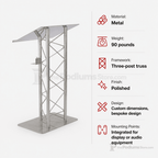 Economy 3-Post Straight Metal Truss Lectern — Silver Metal Truss Lectern LCTTRSSLV - thePodiumsStore