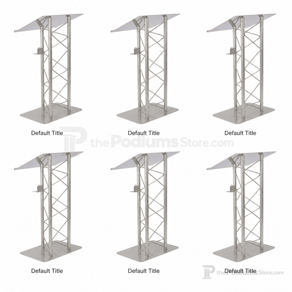 Economy 3-Post Straight Metal Truss Lectern — Silver Metal Truss Lectern LCTTRSSLV - thePodiumsStore