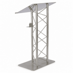 Economy 3-Post Straight Metal Truss Lectern — Silver Metal Truss Lectern LCTTRSSLV - thePodiumsStore
