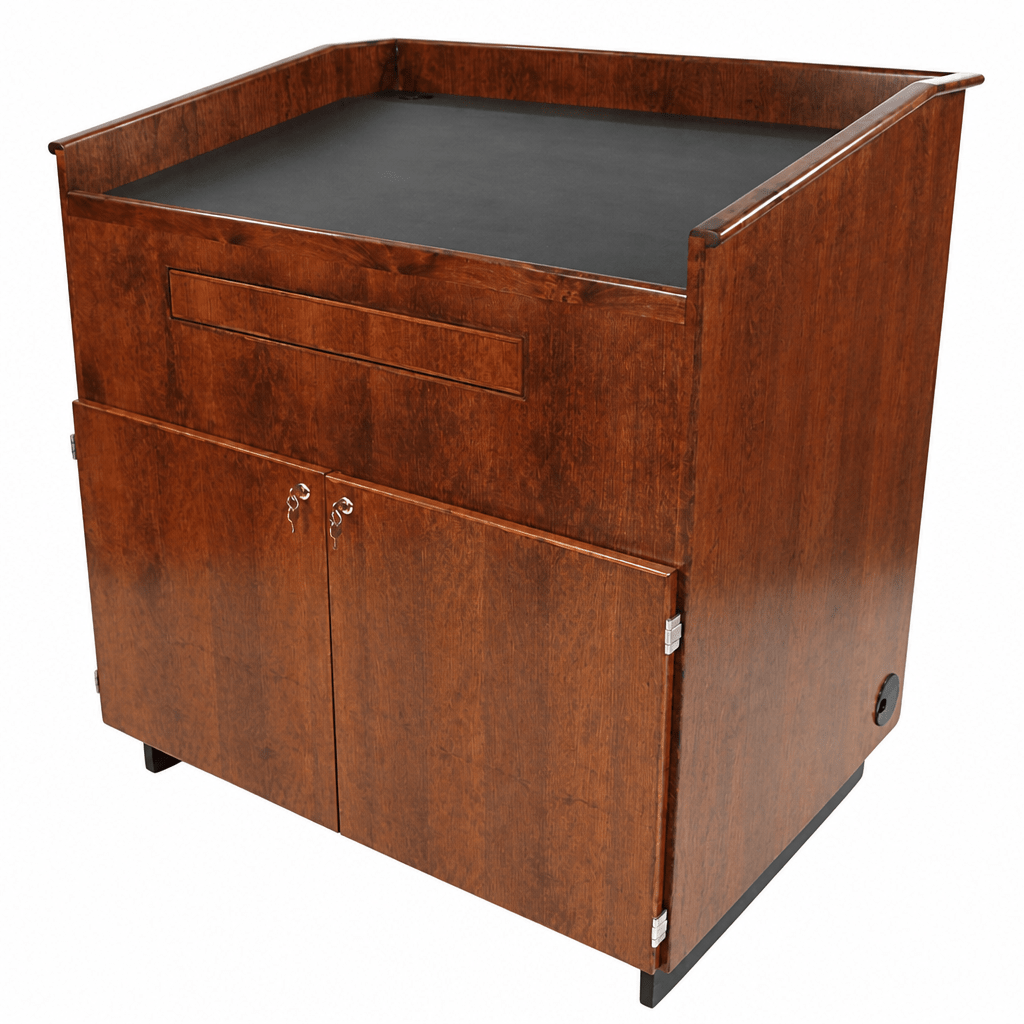Educator Cart-Style Multimedia Lectern Multimedia Lectern EDU042-O Oak Natural (Clear Finish) - thePodiumsStore