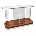 Elegance Glass Communion Table (PS-NC41) Communion Table NC41 Black Lacquer Communion Table 40” - thePodiumsStore