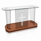 Elegance Glass Communion Table (PS-NC41) Communion Table NC41 Black Lacquer Communion Table 40” - thePodiumsStore