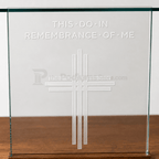 Elegance Glass Communion Table (PS-NC41) Communion Table NC41 Black Lacquer Communion Table 40” - thePodiumsStore