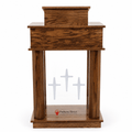 Exhorter Column Wood & Acrylic Pulpit (PS-810) Wood & Acrylic Pulpit EX 810 Light Oak 35 - thePodiumsStore