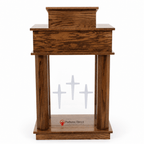 Exhorter Column Wood & Acrylic Pulpit (PS-810) Wood & Acrylic Pulpit EX 810 Light Oak 35 - thePodiumsStore