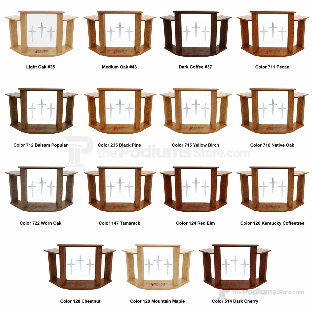 Exhorter Extra-Wide Wood & Acrylic Pulpit (PS-779) Wood & Acrylic Pulpit 779 Light Oak 35 - thePodiumsStore