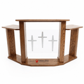 Exhorter Extra-Wide Wood & Acrylic Pulpit (PS-779) Wood & Acrylic Pulpit 779 Light Oak 35 - thePodiumsStore
