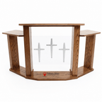 Exhorter Extra-Wide Wood & Acrylic Pulpit (PS-779) Wood & Acrylic Pulpit 779 Light Oak 35 - thePodiumsStore