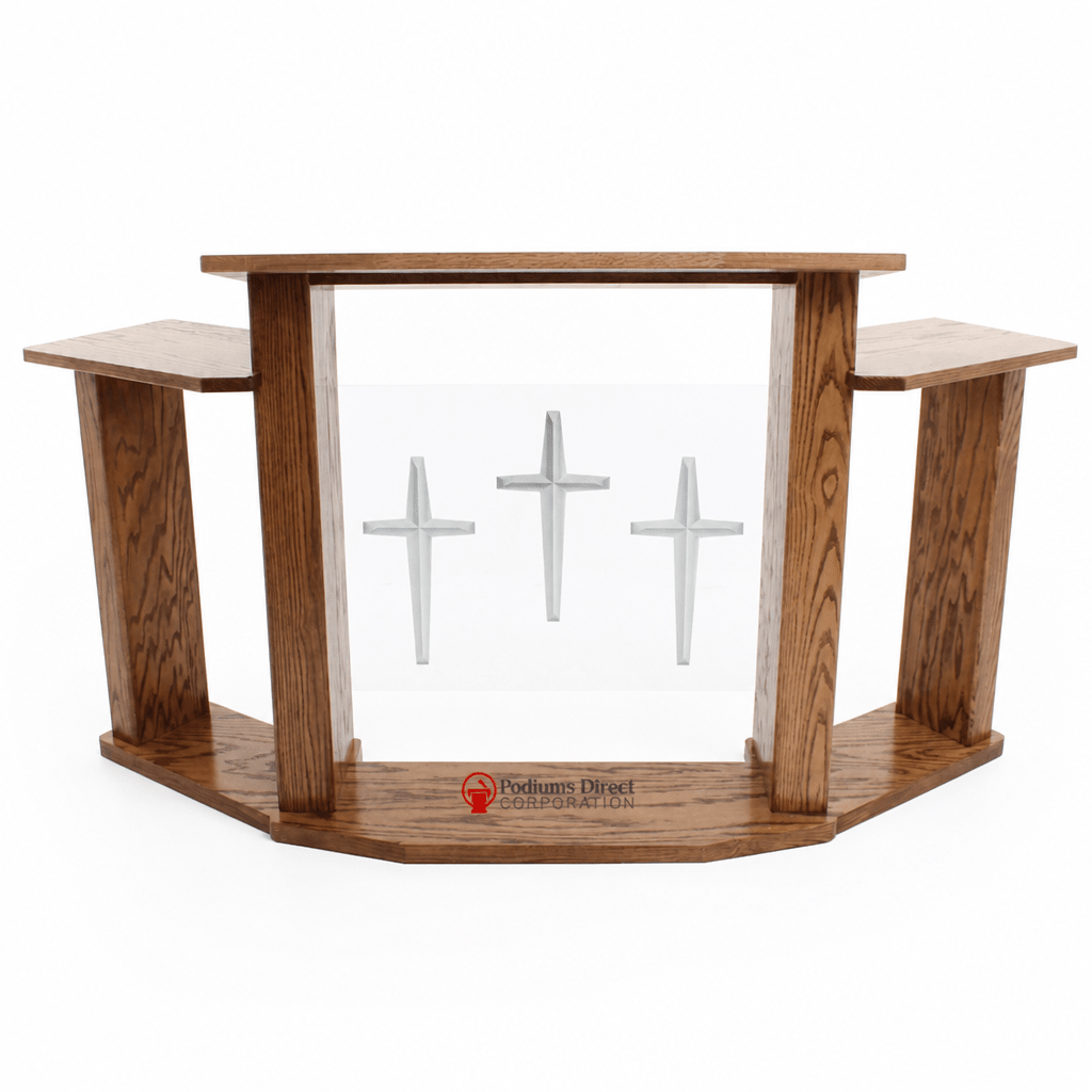 Exhorter Extra-Wide Wood & Acrylic Pulpit (PS-779) Wood & Acrylic Pulpit 779 Light Oak 35 - thePodiumsStore