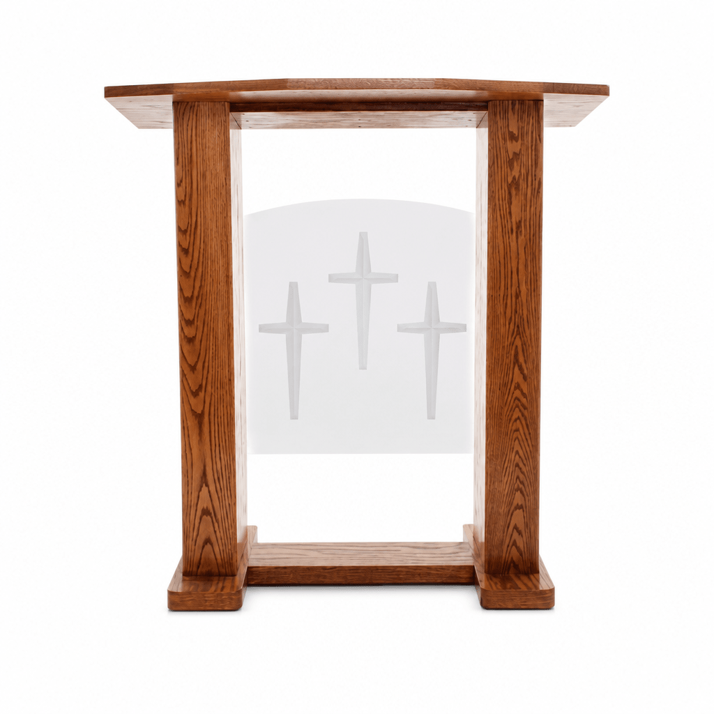 Exhorter Wood & Acrylic Pulpit (PS-777) Wood & Acrylic Pulpit 777 Light Oak 35 - thePodiumsStore