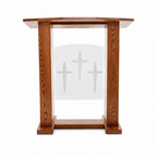 Exhorter Wood & Acrylic Pulpit (PS-777) Wood & Acrylic Pulpit 777 Light Oak 35 - thePodiumsStore