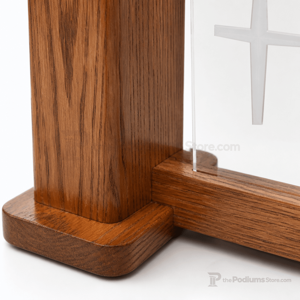 Exhorter Wood & Acrylic Pulpit (PS-777) Wood & Acrylic Pulpit 777 Light Oak 35 - thePodiumsStore