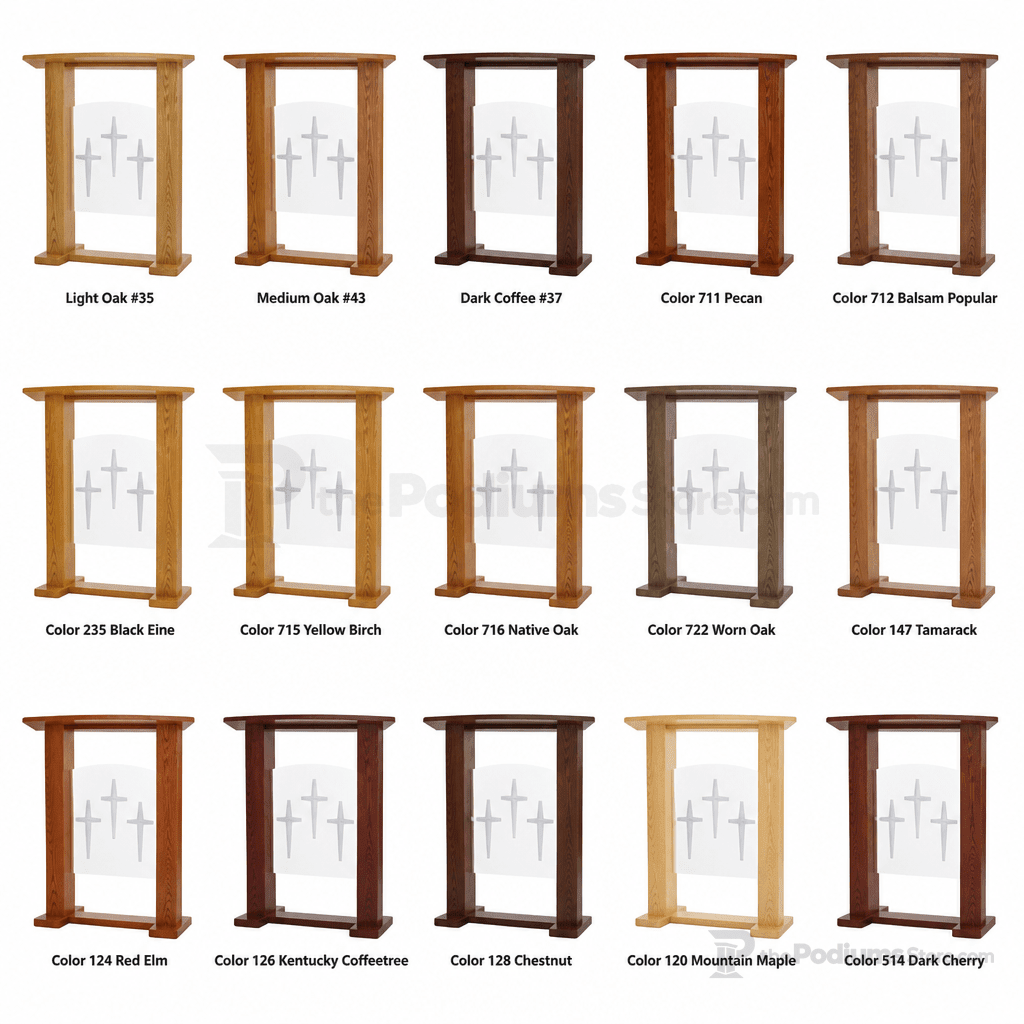 Exhorter Wood & Acrylic Pulpit (PS-777) Wood & Acrylic Pulpit 777 Light Oak 35 - thePodiumsStore