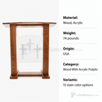 Exhorter Wood & Acrylic Pulpit (PS-777) Wood & Acrylic Pulpit 777 Light Oak 35 - thePodiumsStore