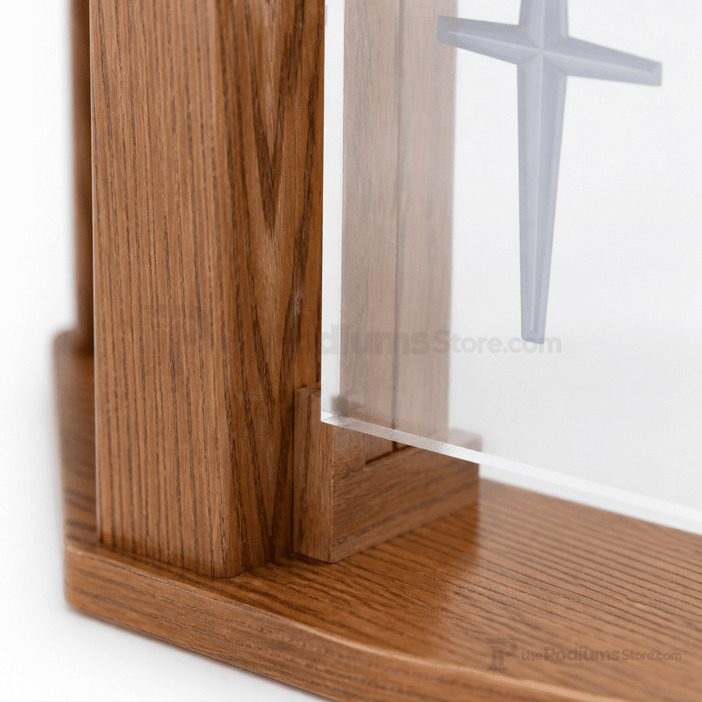 Exhorter Wood & Acrylic Pulpit (PS-778) Wood & Acrylic Pulpit 778 Light Oak 35 - thePodiumsStore