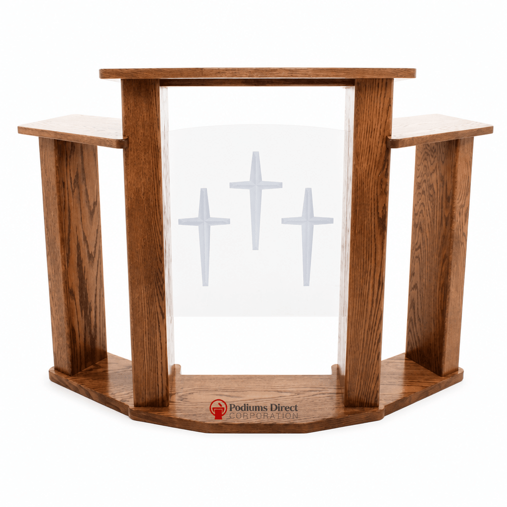 Exhorter Wood & Acrylic Pulpit (PS-778) Wood & Acrylic Pulpit 778 Light Oak 35 - thePodiumsStore