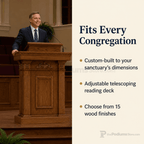 Fluted Pedestal Wood Church Pulpit (PS-8201) Church Wood Pulpit NO 8201 STND Light Oak 35 - thePodiumsStore
