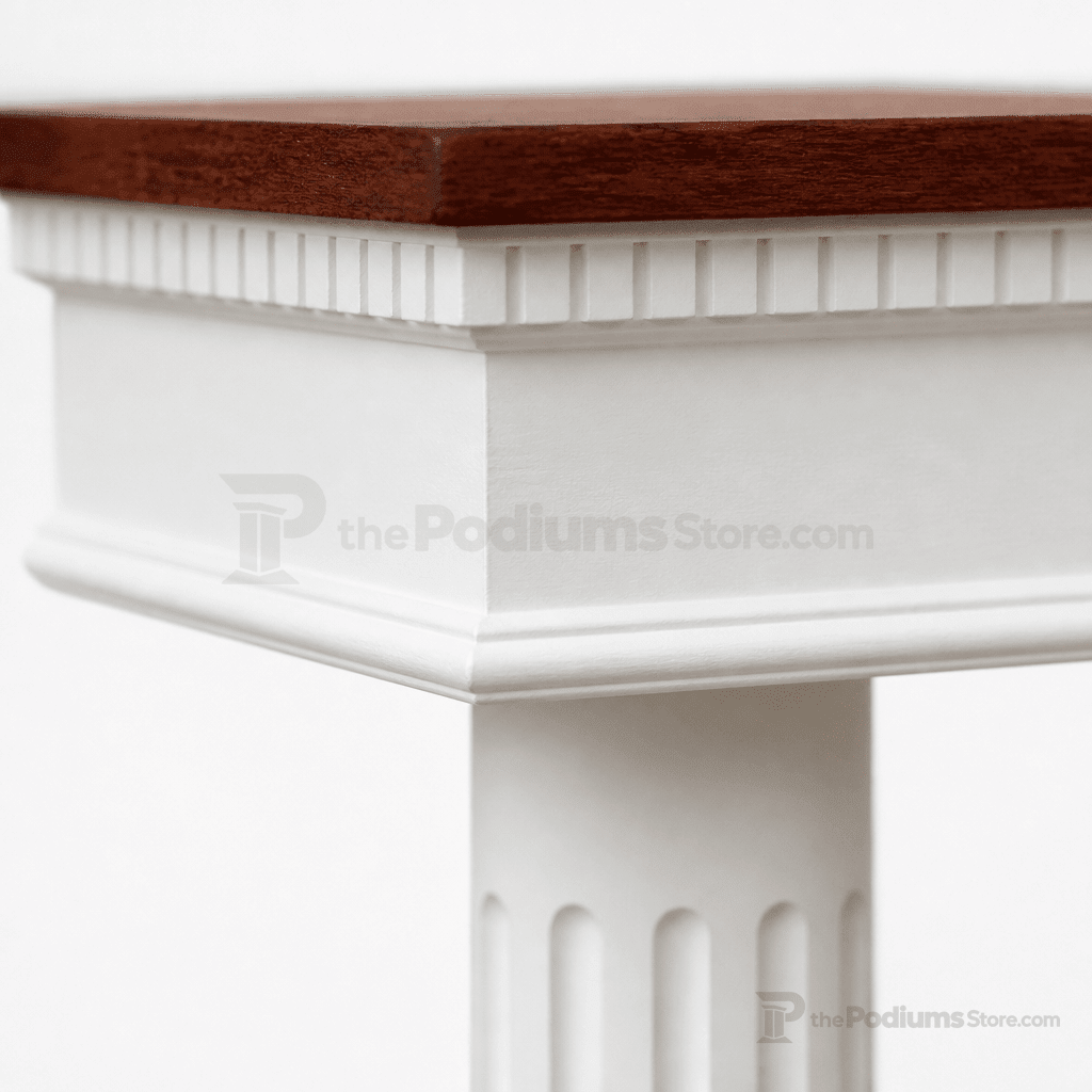Fluted Pedestal Wood Flower Stand (PS-8302-FL) Flower Stand 8302-FS Light Oak 35 No White - thePodiumsStore