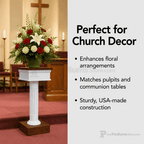 Fluted Pedestal Wood Flower Stand (PS-8302-FL) Flower Stand 8302-FS Light Oak 35 No White - thePodiumsStore
