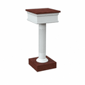 Fluted Pedestal Wood Flower Stand (PS-8302-FL) Flower Stand 8302-FS Light Oak 35 No White - thePodiumsStore