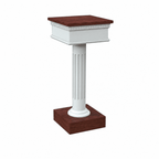 Fluted Pedestal Wood Flower Stand (PS-8302-FL) Flower Stand 8302-FS Light Oak 35 No White - thePodiumsStore