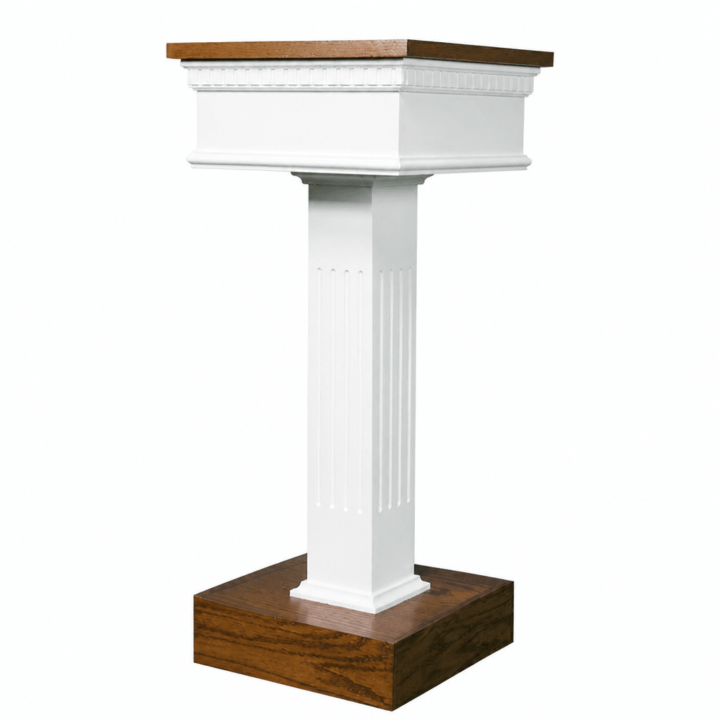 Fluted Pedestal Wood Flower Stand (PS-8400) Flower Stand NO 8400F Light Oak 35 - thePodiumsStore