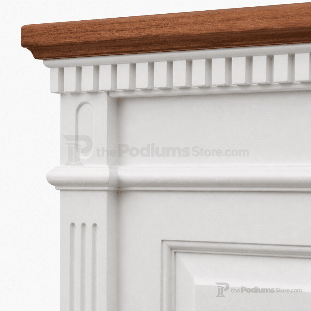 Fluted Single-Panel Wood Church Pulpit (PS-821) Church Wood Pulpit 821 Light Oak 35 No White - thePodiumsStore