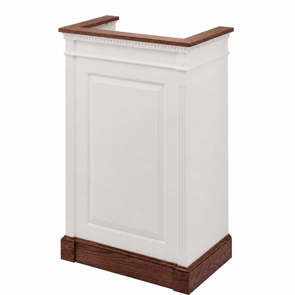 Fluted Single-Panel Wood Church Pulpit (PS-821) Church Wood Pulpit 821 Light Oak 35 No White - thePodiumsStore