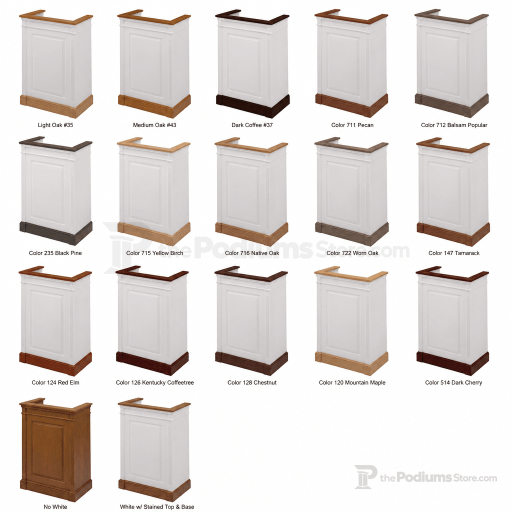 Fluted Single-Panel Wood Church Pulpit (PS-821) Church Wood Pulpit 821 Light Oak 35 No White - thePodiumsStore