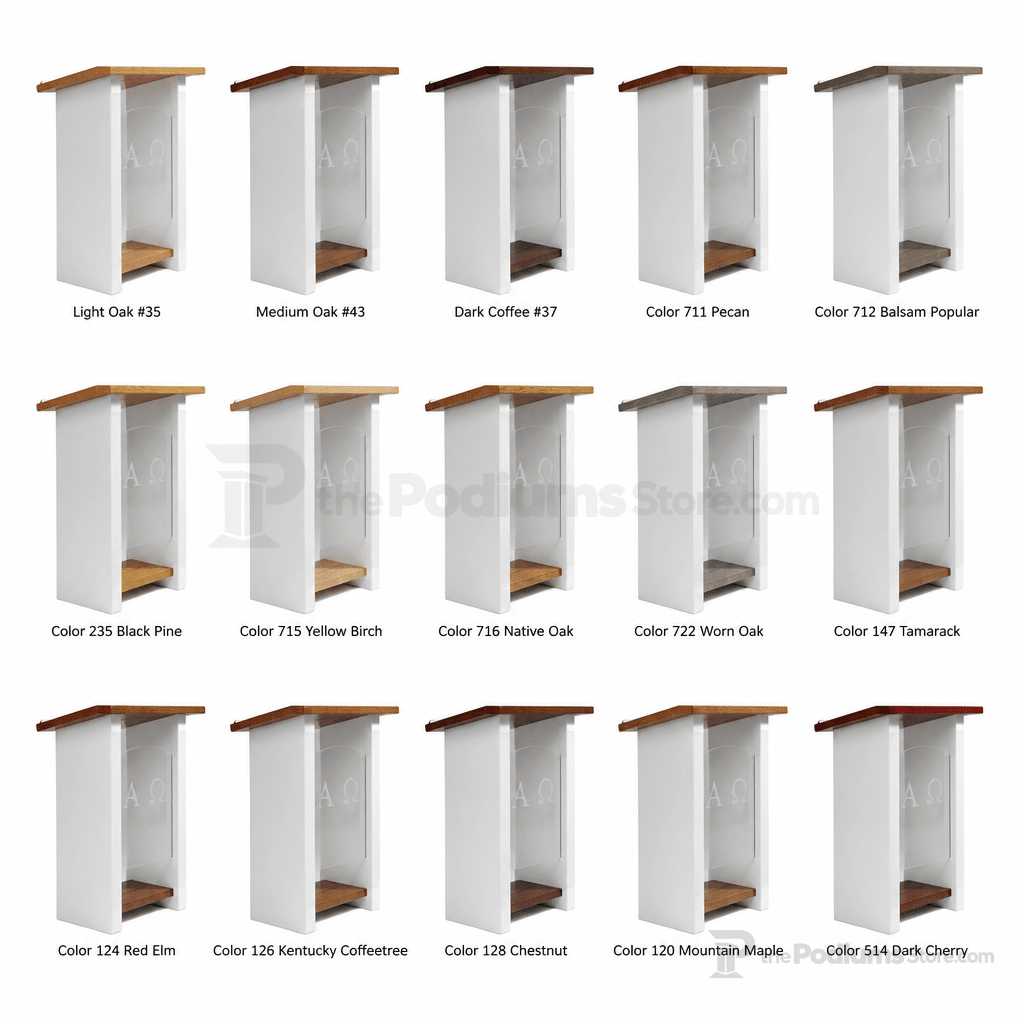 Fluted Wood & Acrylic Church Pulpit (PS-P103) Wood & Acrylic Pulpit NO. P103 Light Oak 35 - thePodiumsStore