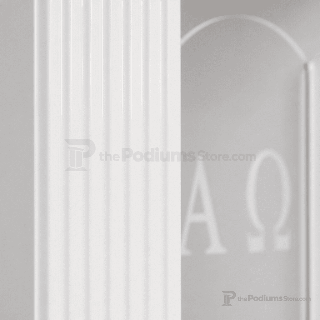 Fluted Wood & Acrylic Church Pulpit (PS-P103) Wood & Acrylic Pulpit NO. P103 Light Oak 35 - thePodiumsStore