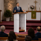 Fluted Wood & Acrylic Church Pulpit (PS-P103) Wood & Acrylic Pulpit NO. P103 Light Oak 35 - thePodiumsStore