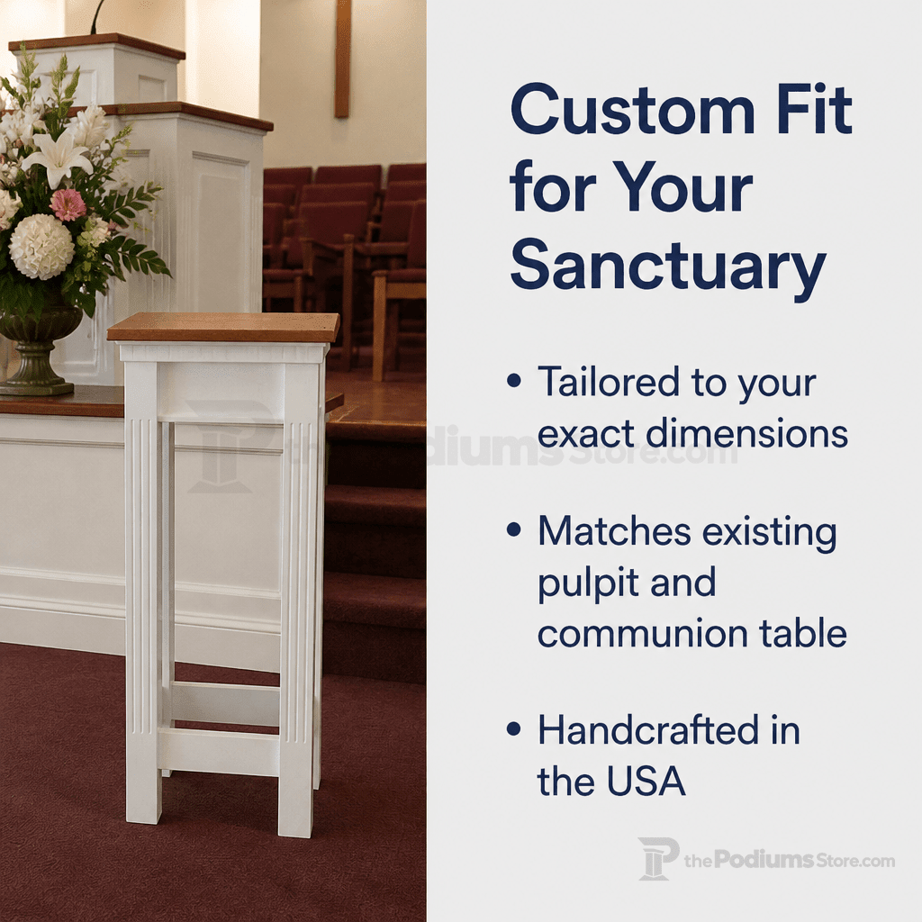 Fluted Wood Church Flower Stand (PS-820) Flower Stand NO 820 Light Oak 35 - thePodiumsStore