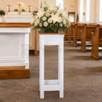 Fluted Wood Church Flower Stand (PS-820) Flower Stand NO 820 Light Oak 35 - thePodiumsStore