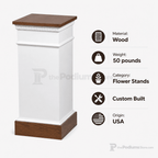 Fluted Wood Church Flower Stand (PS-8201) Flower Stand NO 8201F Light Oak 35 - thePodiumsStore