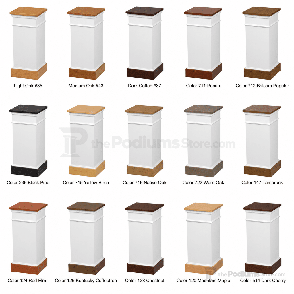 Fluted Wood Church Flower Stand (PS-8201) Flower Stand NO 8201F Light Oak 35 - thePodiumsStore