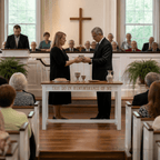 Fluted Wood Communion Table (PS-825) Communion Table NO 825 Light Oak 35 - thePodiumsStore