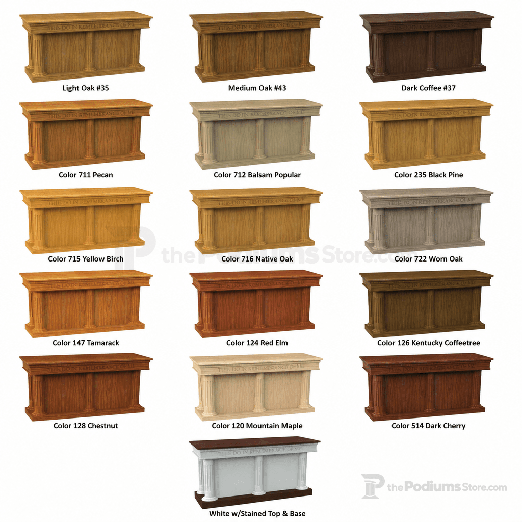 Fluted Wood Communion Table (PS-8320-CCT) Communion Table 8302-CCT Light Oak 35 No White - thePodiumsStore